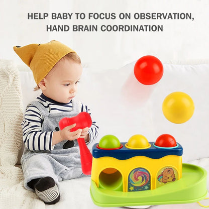 Engaging Pop-Up Hammer Toy for Babies Educational Stacking Balls Game Toys Gifts for Children's Preschool Fun for Boys Girls