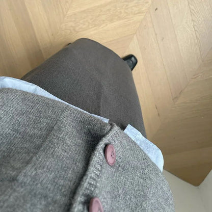 Sweater Coat Skirts 2024 Autumn and Winter New Gray Back Slit Suit Skirt Skirt