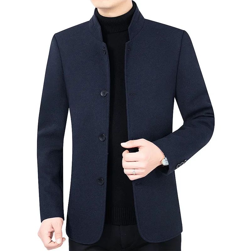 New Men Business Casual Woolen Blazers Jackets Woolen Blends Male Autumn Slim Fit Blazers Coats Mens Clothing