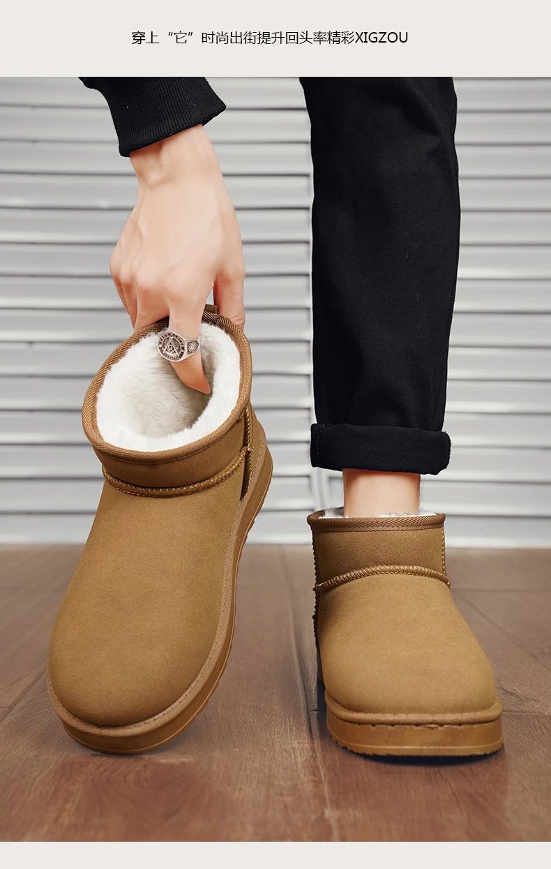 Mens Shoes Classic Top Quality Suede Leather Ankle Boots 2025 Winter Snow Boots for Men New Fashion Australia Boots 36-45