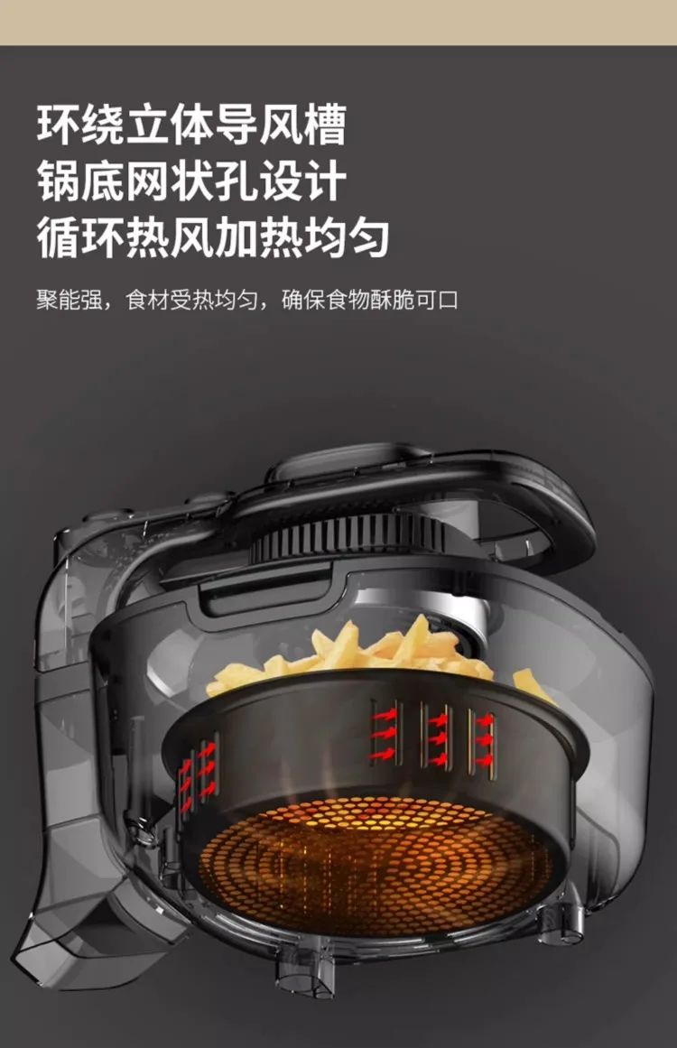 220V Automatic Double-Layer Electric Air Fryer Hot Pot Non-Stick Home Use Large Capacity Potatoes Fryer