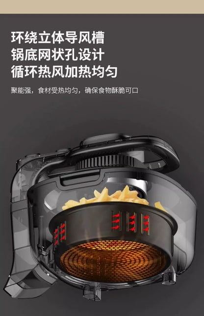 220V Automatic Double-Layer Electric Air Fryer Hot Pot Non-Stick Home Use Large Capacity Potatoes Fryer