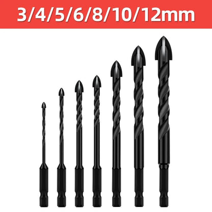 Cross Hex Tile Drill Bit For Glass Concrete Ceramic Tile Hole Opener Tunsten Carbide Hard Alloy Bits Set Tools 3 4 5 6 8 10 12mm