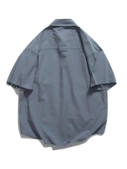 Stylish Y2k Men's Shirts Summer Korean Cargo Shirts for Men Black Multi-Pocket Hip Hop Men Clothing Punk Gothic Streetwear