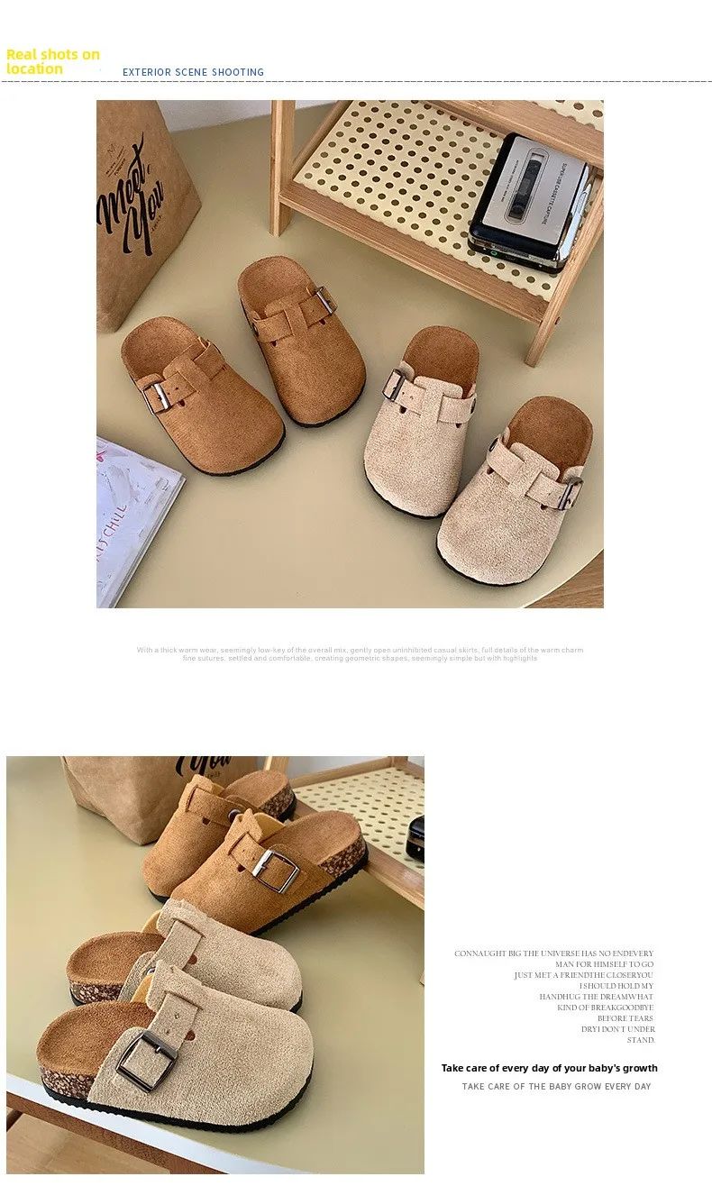 2025 Children's Birkfoot Summer New Anti-slip Soft Bottom Single Shoes Girls Boys Baby Bean Bean Birk Foot Slippers Summer