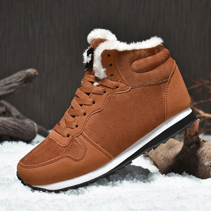 Botas de Inverno Masculinas Casuais Quentes Botas de Tornozelo Sapatos para Homem Tênis Inverno Pelúcia Fur Feminino Calçados Confortáveis Plataforma Botas de Neve