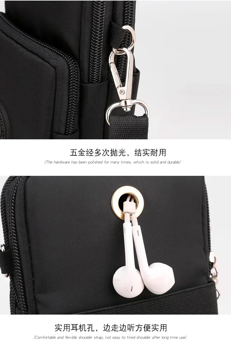 New Women Mobile Phone Bag Nylon Cell Phone Bag Coin Purse Strap Shoulder Bag Small Crossbody Bags for Women Wallet Travel Purse