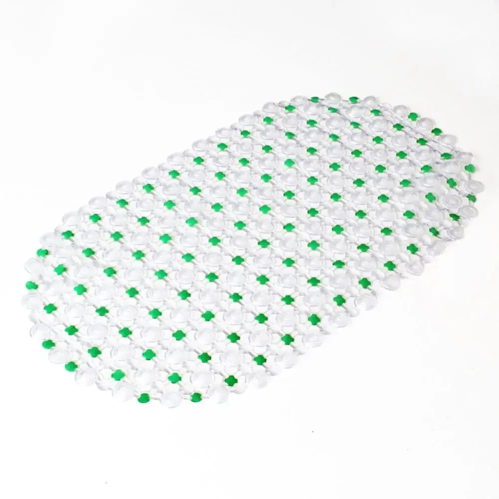 1pc Tapete de Banho Antiderrapante de PVC Retangular Macio para Chuveiro Banheiro Tapete de Massagem com Ventosa Antiderrapante Grande