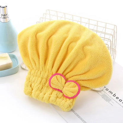 Microfibre Quick Hair Drying Bath Spa Bowknot Wrap Towel Hat Cap For Bath Bathroom Accessories Shower Cap for Women Hair Cap