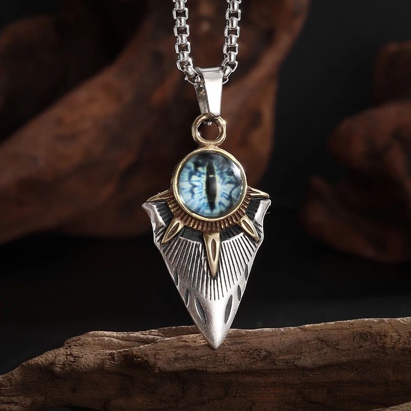 Eye of Horus, Eye of God Necklace, Rotatable Evil Eye Pendant, Men's Trendy Retro Weird Egyptian Amulet Jewelry