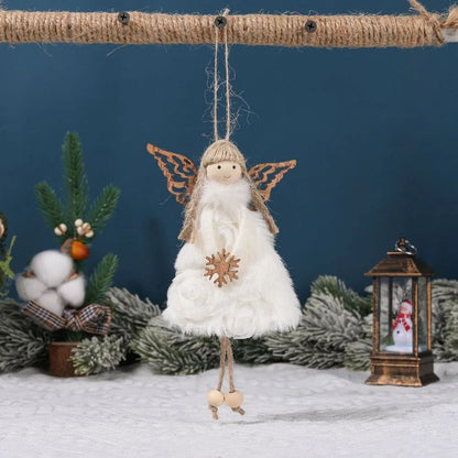 Christmas plush antlers angel girl pendant Christmas tree pendant creative doll pendant gift