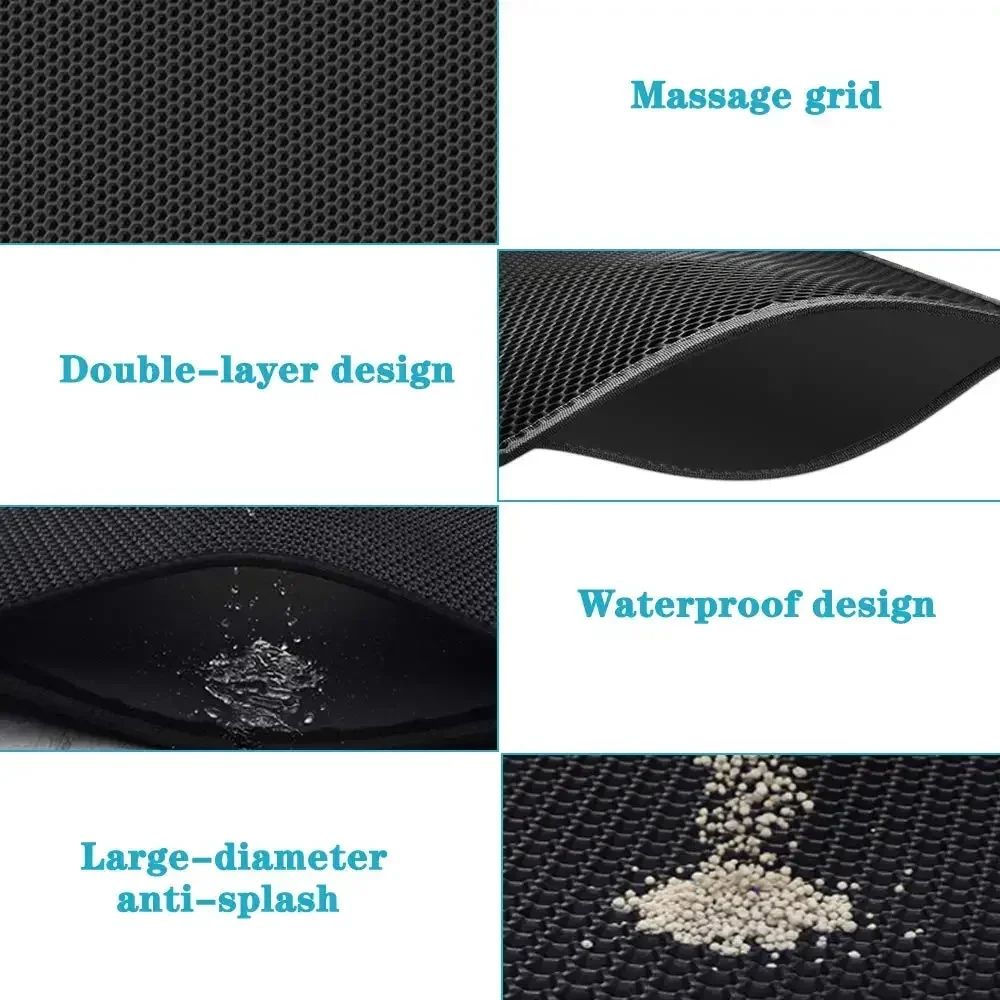 Tapete Higiênico Para Gatos À Prova D'água, Camada Dupla, Caixa De Areia Para Gatos, Tapete Antiderrapante Lavável Para Gatos, Para Limpeza De Pets