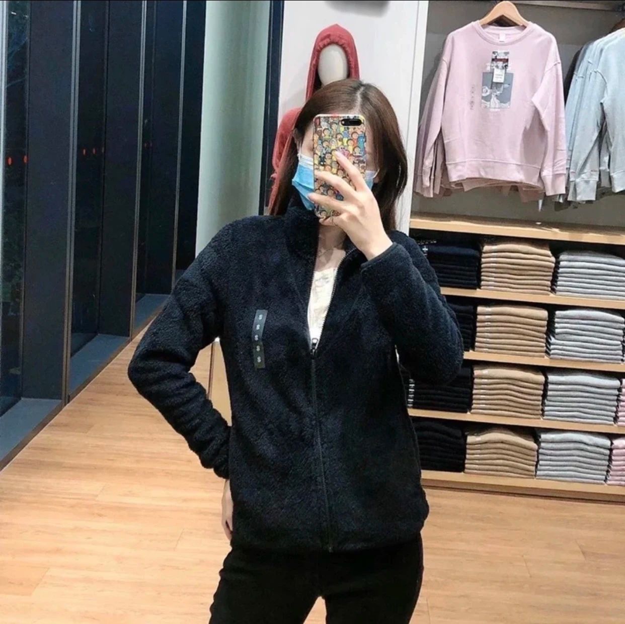 Autumn Winter Women's Long Velvet Fleece Zipper Sleeve Coat Warm Coral Fleece Jacket Full Length Outerwear Comfortable Coat