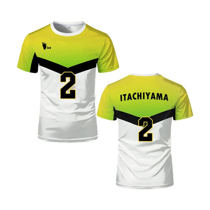 Japanese Anime Haikyuu Jersey Itachiyama Institute Kiyoomi Sakusa Cosplay Man T-Shirts Sports Gym Oversized Men/Women Y2k Tees
