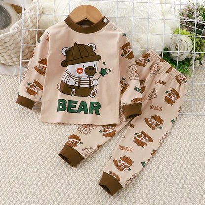 Animal Sleepwear Children Pajamas Sets Unisex Kids Autumn Clothing Durable Soft Warm Comfort Baby Fall Clothes Cartoon