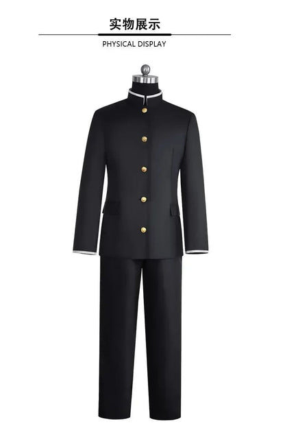 Anime Dandadan Ken Takakura Cosplay Costume Okarun School Uniform Black Jacket Gakuran Outfit Glasses Halloween Unisex Costume