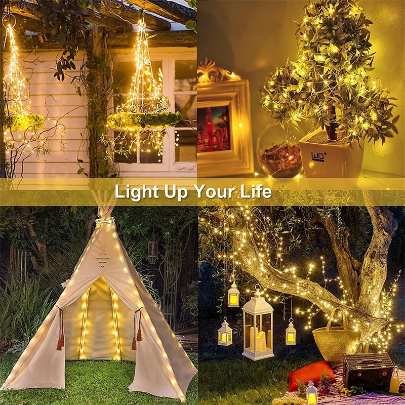 7M/12M/22M/32M LED Solar String Fairy Lights Outdoor Path Garlands Lamp Patio Waterproof Christmas Wedding Garden Street Lights