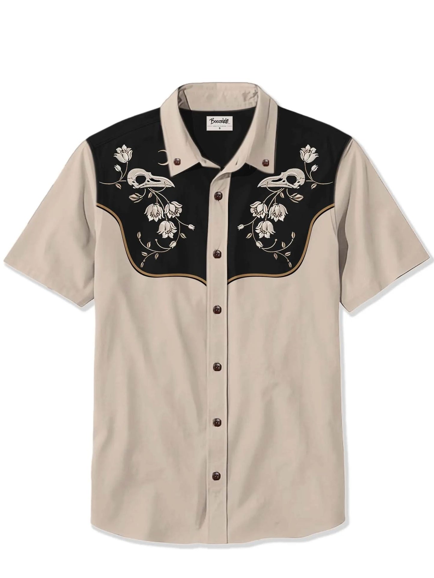 Men's Western Cowboy Style Short Sleeve Shirt Comfortable Breathable Summer Art Button Top Camisas Hawaianas Divertidas