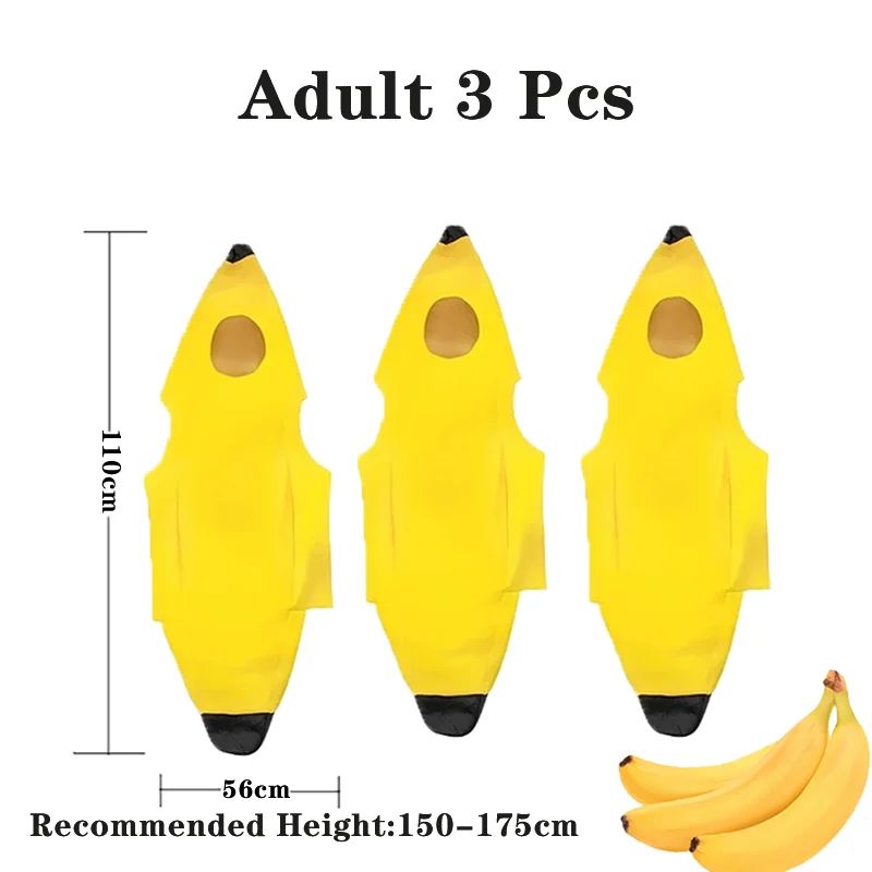 Child/Adult Banana Cosplay Halloween Christmas  Costumes Performance Costume Fruit Banana Costume Performance  Costume