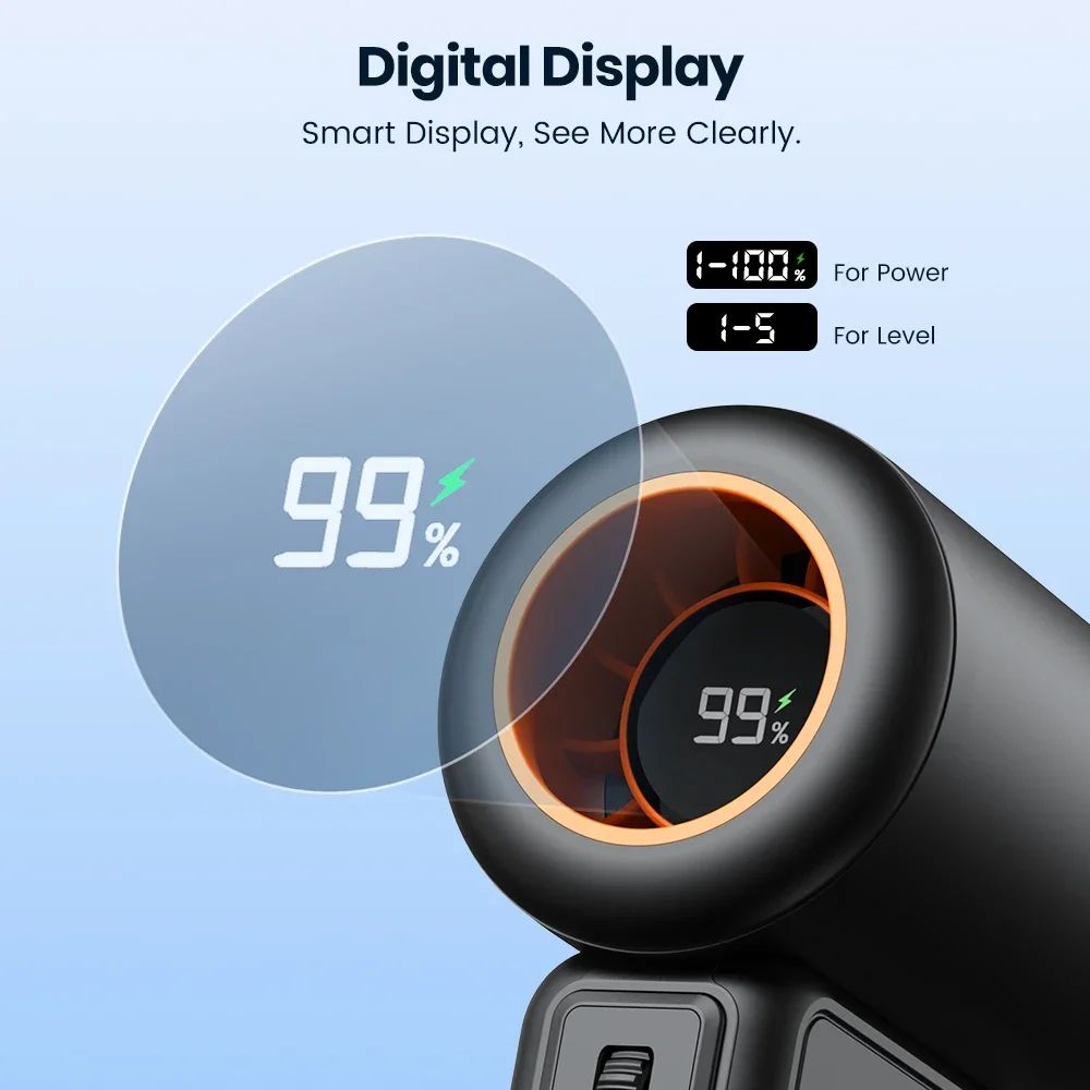 Handheld USB Turbo Fan  Super Strong Airflow Infinite Speed Adjustment Long-Lasting Battery Rechargeable Multipurpose Pocket Fan