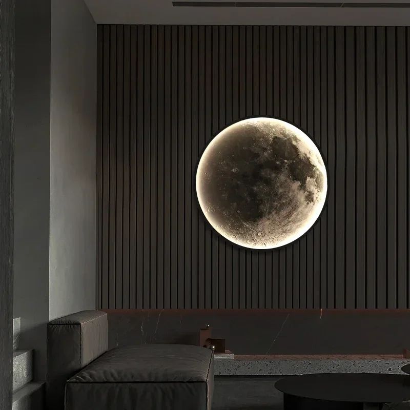 2025 Newest LED Modern Simple Bedside Wall Lamp Net Red Creative Living Room Bedroom Moon Mural New Balcony Stair Aisle Lamps