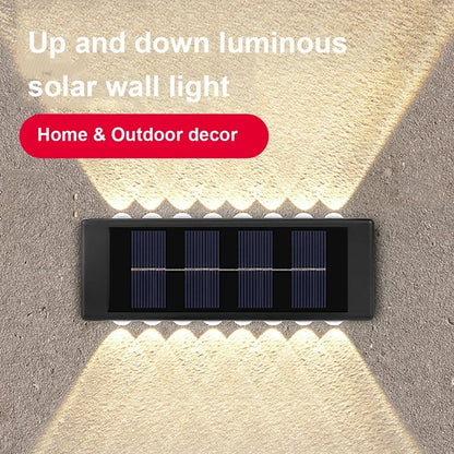 LED Solar Light Outdoor Waterproof Wall Lamp Up And Down Luminous Lighting for Garden Street Landscape Balcony Decor 1~4pcs