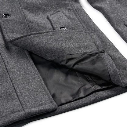 Overcoat 4XL Autumn Winter Mens Wool Trench Coats Fashion Middle Long Jacket Male Double Collar Zipper Coat Windbreak Woolen