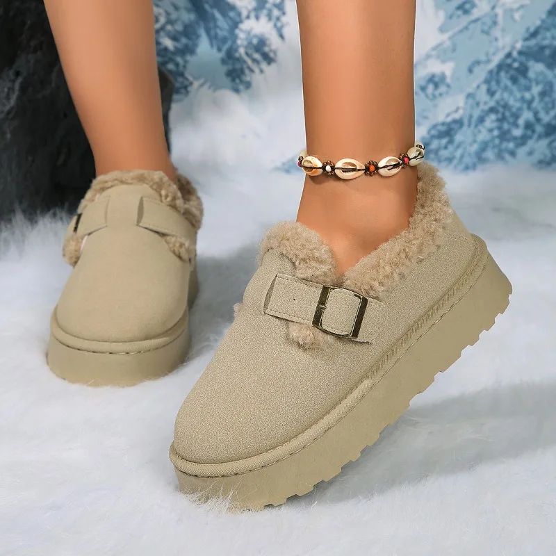 2024 New Winter Flat Shoes Women's Snow Boots Plush Warm Winter Thick Fashion  Women's Boots