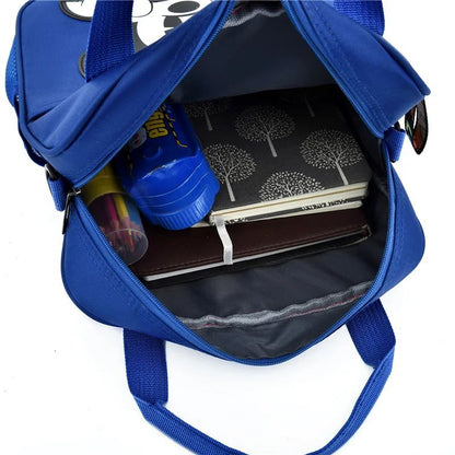 Bolsas de Tutoria Disney para Estudantes Mochila Escolar Multifuncional de Desenho Animado Mickey Bolsa de Mão Necessaire Pasta Escolar Quadrada