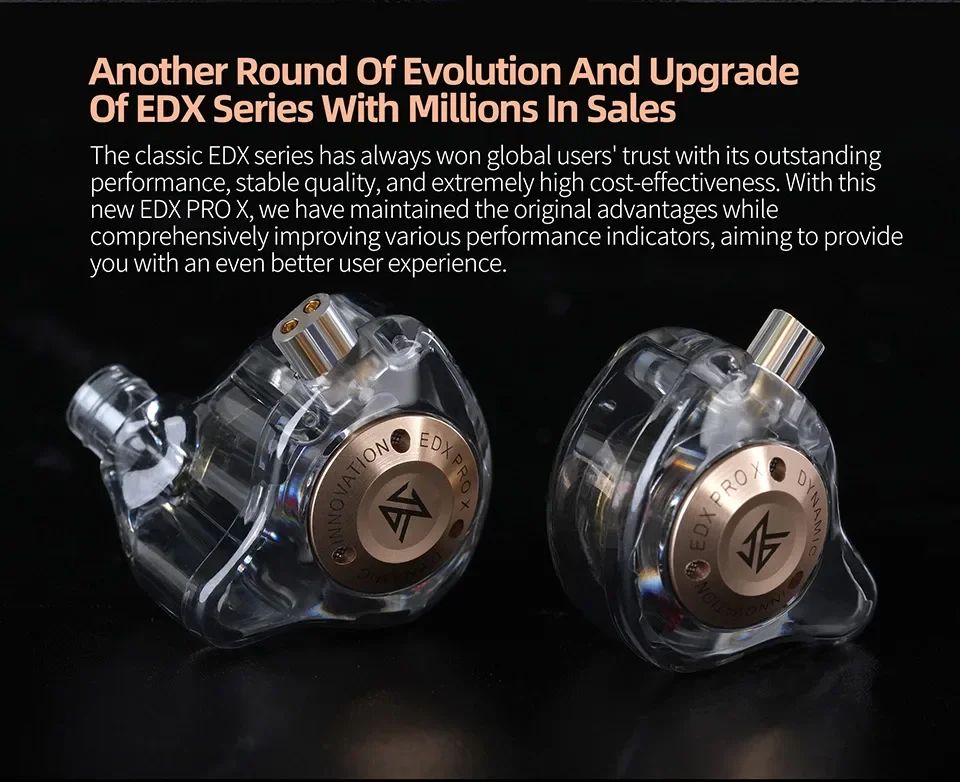 Fone de ouvido dinâmico KZ EDX PRO X HIFI Bass Earbud Esporte Música Cancelamento de Ruído Headsets Cabo 2 pinos KZ ZSTX ZSN PRO X EDC EDA ZVX