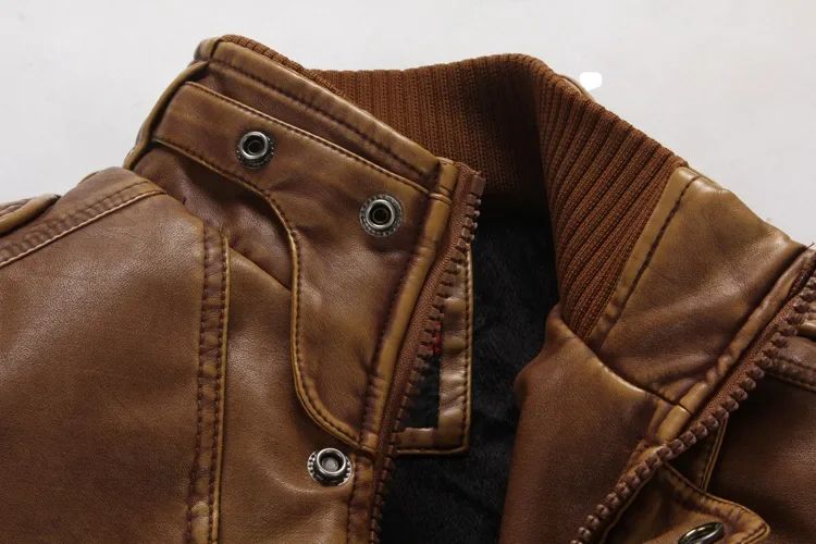 Thick Warm Cashmere Men Outwear Fleece Fur Collar Windbreaker Coats Men's Military Tactical Leather Jackets Long Jacket Men
