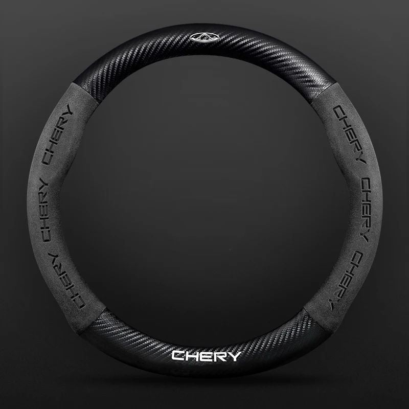 Car buckskin carbon fiber steering wheel cover for Chery Tiggo 8 Arrizo 5 pro gx 5x eQ7 Chery Tiggo 7 Pro 2020 2021 2022 2023