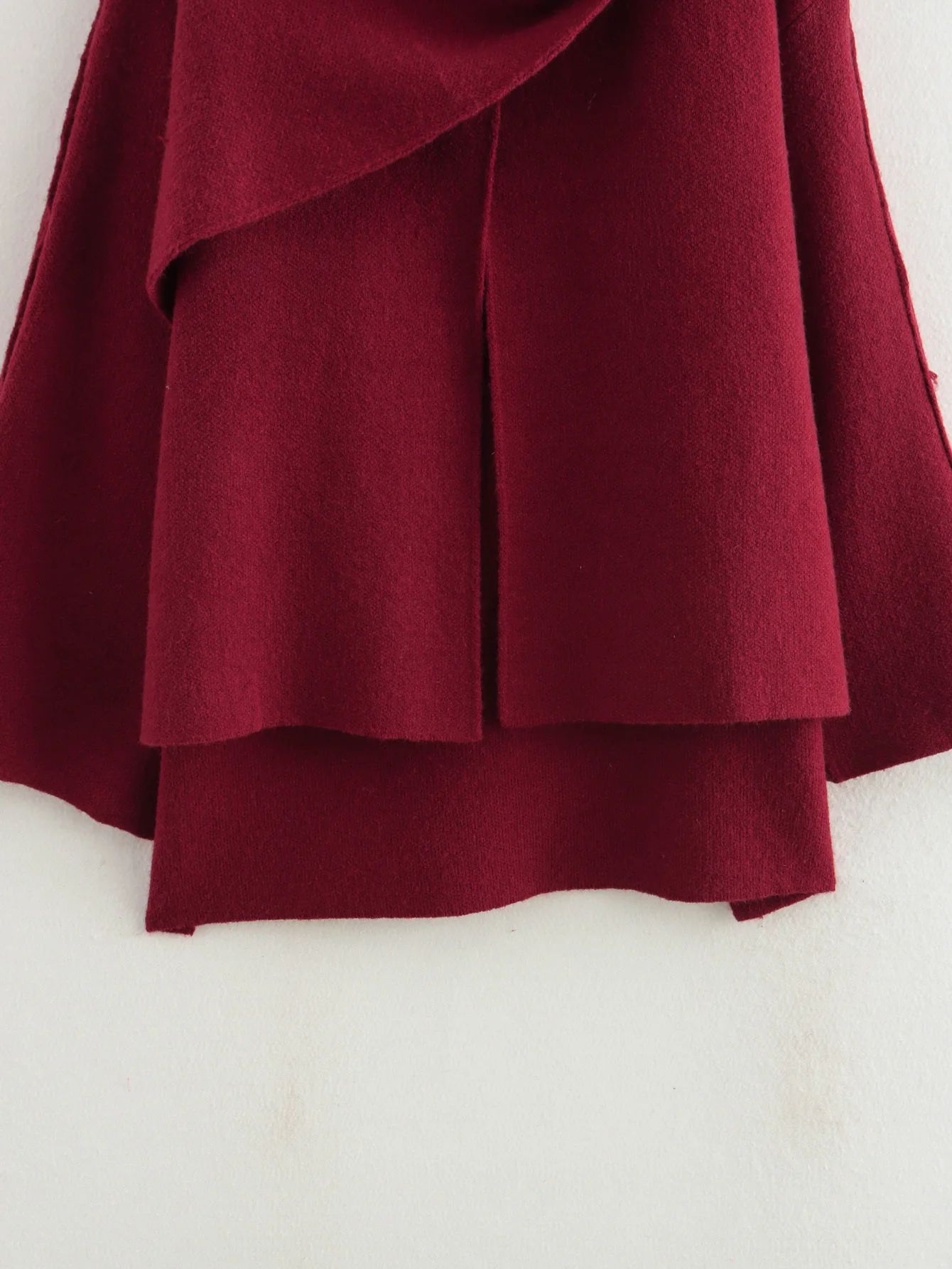 Ladies Autumn Winter Jacket Women Casual Commuter Coat Knitted Loose Oversize Coat Asymmetric Elegant Split Chic Scarf Jacket