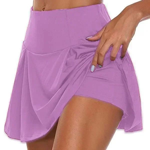 Plus Size Tennis Skirt for Women Black Golf Mini Skirt with Built-in Shorts Stretch Short Skort Female Gym Sporty Workout