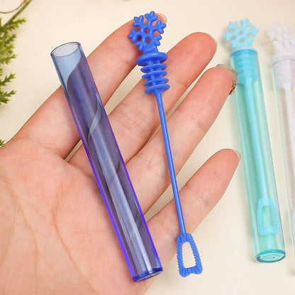 50/10PCS Snowflake Bubble Tube Clear Empty Bubbles Soap Bottles Wedding Gifts for Guests Birthday Party Decorations Kids Toys