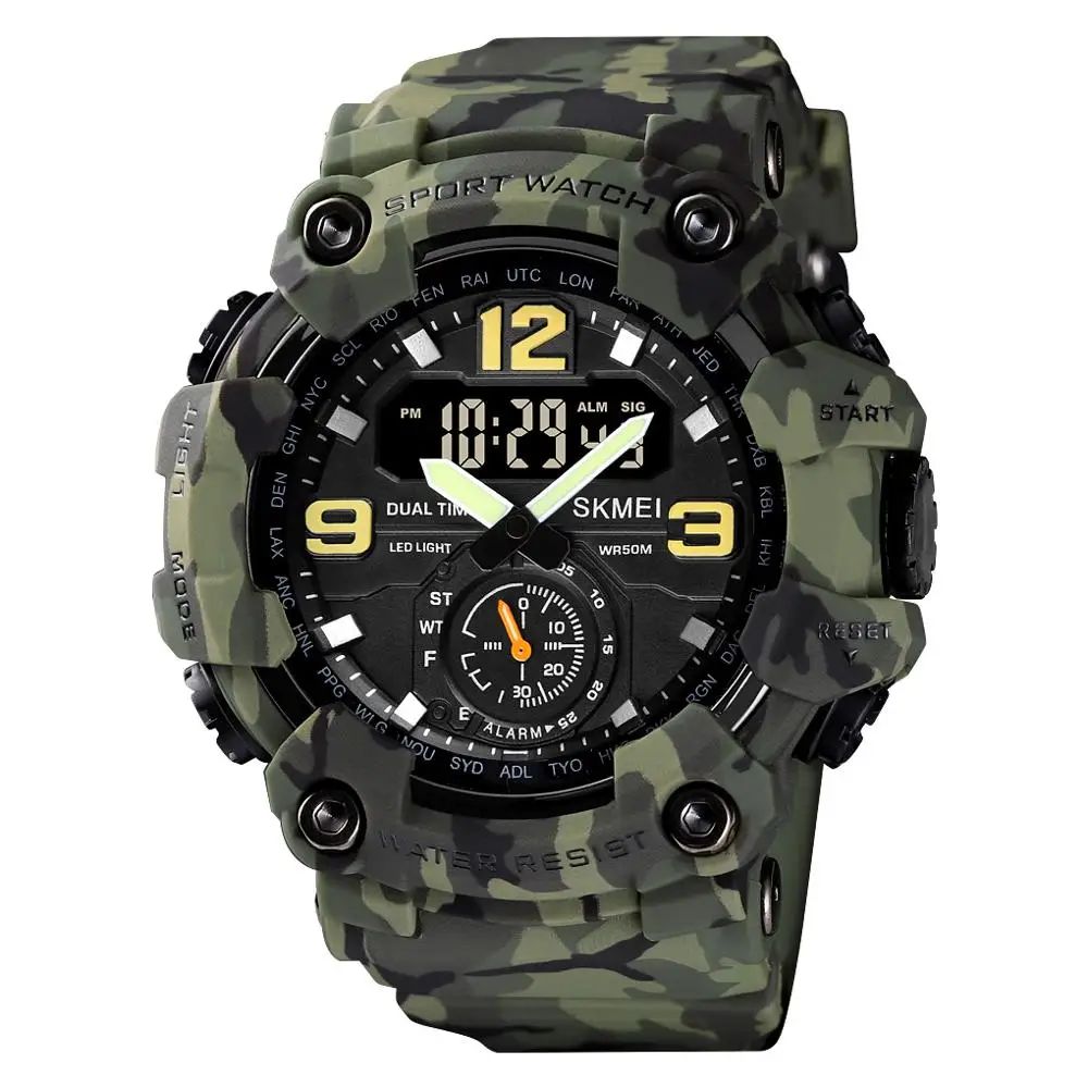 SKMEI 1637 Military Digital Watch for Men Camouflage Waterproof Wristwatch Mens Shockproof Sport Quartz Clock 1384 Montre Homme