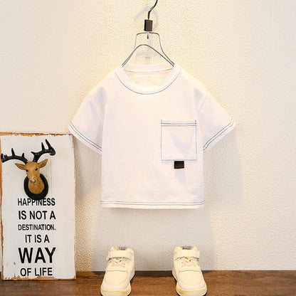 New Summer Baby Boy Kids Clothes Children Clothing Suit Tops Short-sleeve T-shirt Pants 2pcs/set Sport Infant 0-5 Years