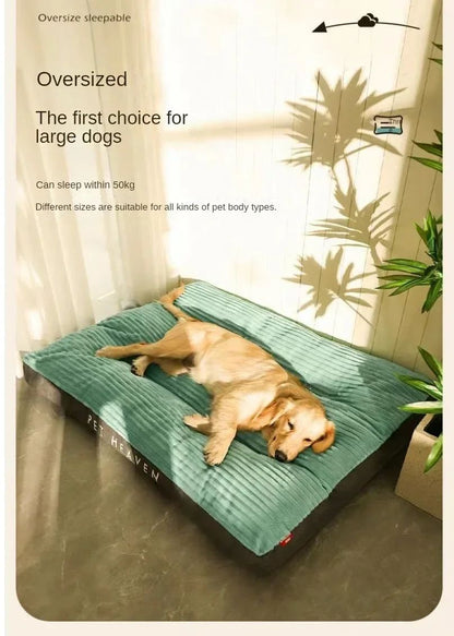 Cama de cachorro de veludo cotelê sofá para cães cama de pelúcia destacável fácil de limpar tapete de chão quente para dormir suprimentos para animais de estimação respiráveis laváveis para cães