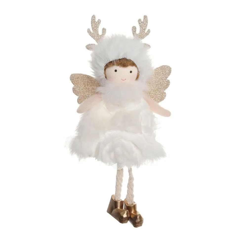 Christmas plush antlers angel girl pendant Christmas tree pendant creative doll pendant gift