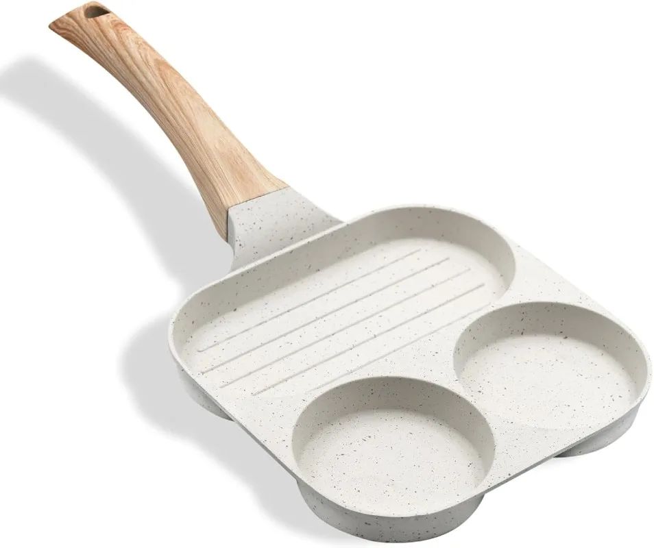 Egg Pans Small Frying Pan Nonstick for Eggs 3Section,Omelette Pan Egg Frying Pan Suitable for Pancake,Hamburger,Sandwiches