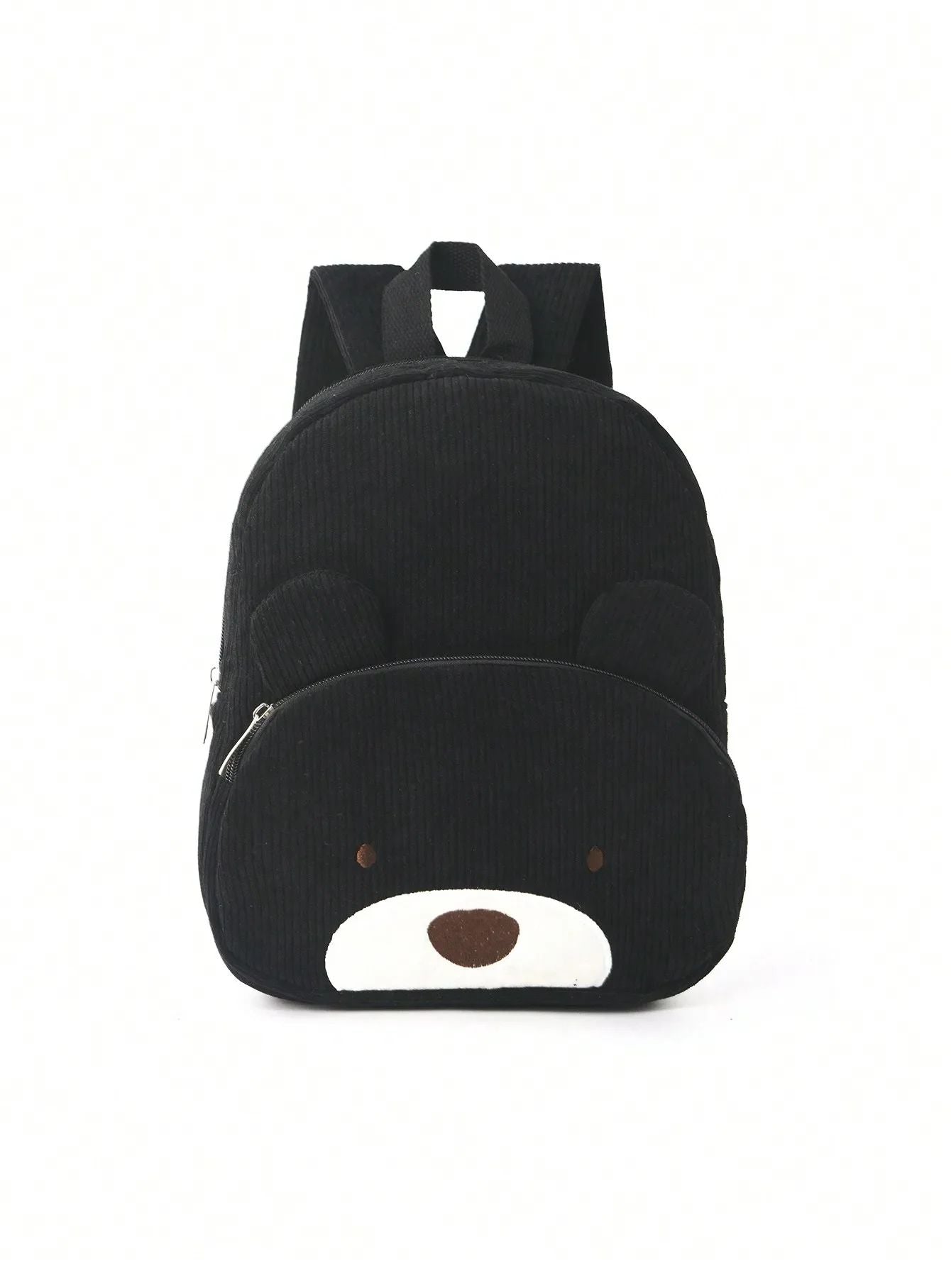 Cute Cartoon Bear Embroidered Corduroy Children's Backpack Suitable for Boys and Girls Kindergarten Elementary School Gifts
