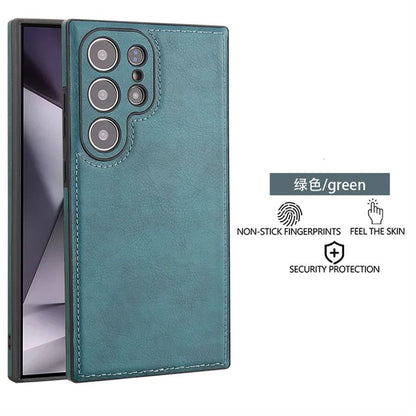 Capa de couro PU vintage de luxo para Samsung S25 Ultra S24 Plus S23 S22 S24Ultra, fina, à prova de choque, com para-choque macio