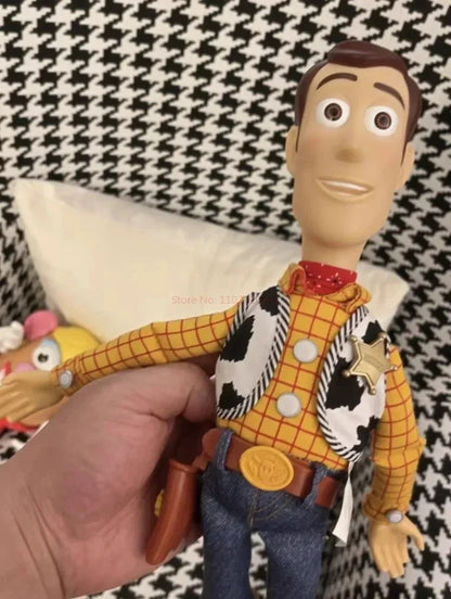 Disney Novo Original 40cm Falando Woody Buzz Figuras de Ação Modelo Toy Story 4 Anime Figuras Decoração Coleção Presente de Natal