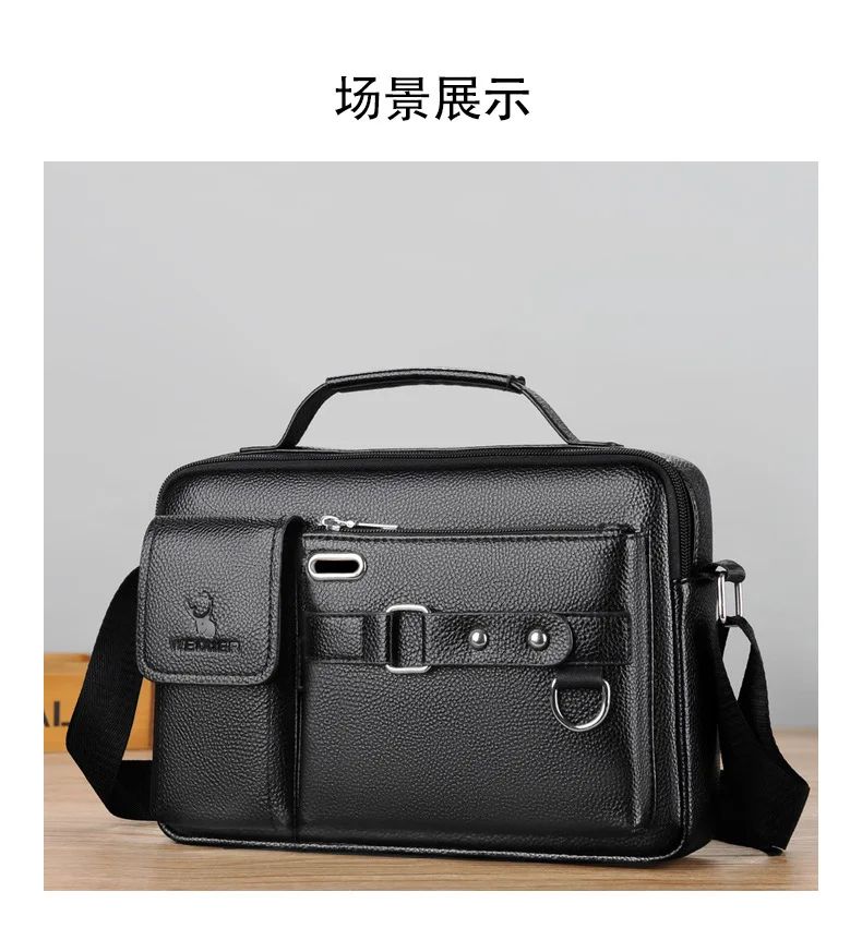 2024 New Men Shoulder Bag for 10.4" Ipad PU Leather Business Handbags Men Messenger Bags Fashion Man Crossbody Bag