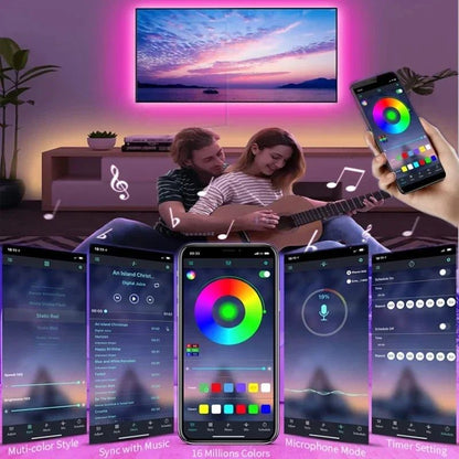RGB LED Strip Light 5050 Bluetooth APP IR Remote Control USB 1M 2M 3M 4M 5M 10M 15M 20M 25M 30M Festival Deco Backlight For Home