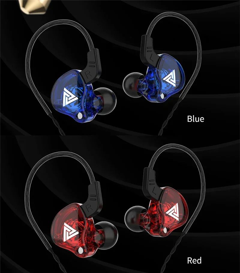 VIKEFON QKZ AK6 Fone de Ouvido Intra-auricular com 6 Drivers Dinâmicos, Headphone com Microfone, Estéreo Esportivo HIFI, Fone de Ouvido Monitor com Subwoofer