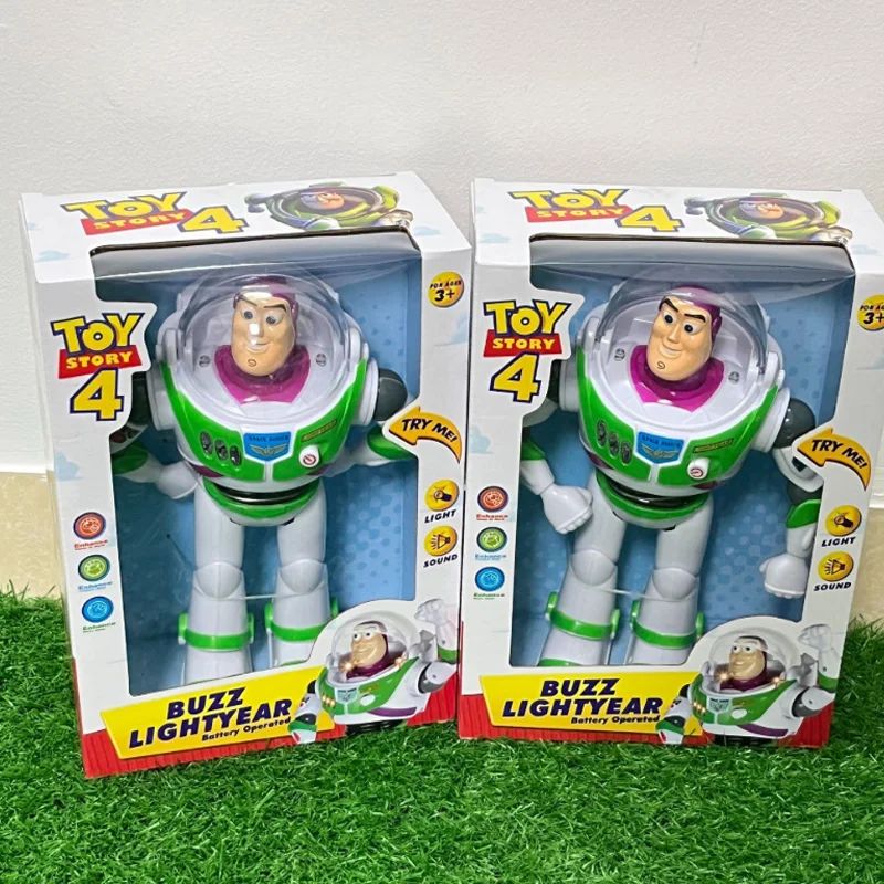 Disney 33cm Pixar Toy Story 4 Buzz Lightyear Bonecos de Ação Falantes Corpo de Pano Modelo Coleção Limitada Enfeite Brinquedos Presente