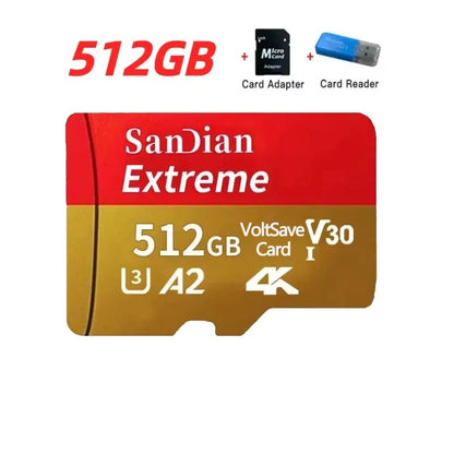Original 128GB1TB large capacity flash memory card 512GB Class10 high-speed SD card suitable for devices such as Mac/PC/cameras·