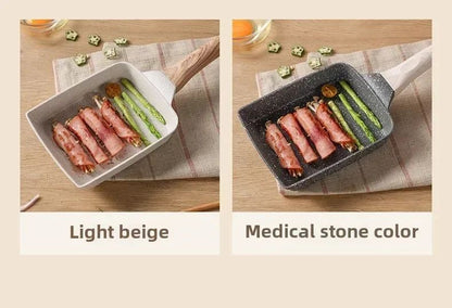 Mini Panqueca Panela de Bife Quadrada Pedra Médica Panela de Rolinho de Ovo Fogão a Gás Antiaderente Acessórios de Cozinha