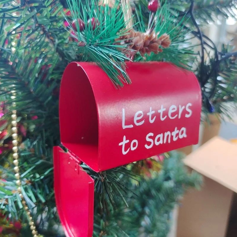 Christmas Creative Metal Mailbox Decoration Christmas Tree Decoration Letter To Santa Claus Christmas Mailbox Pendant Iron Gift